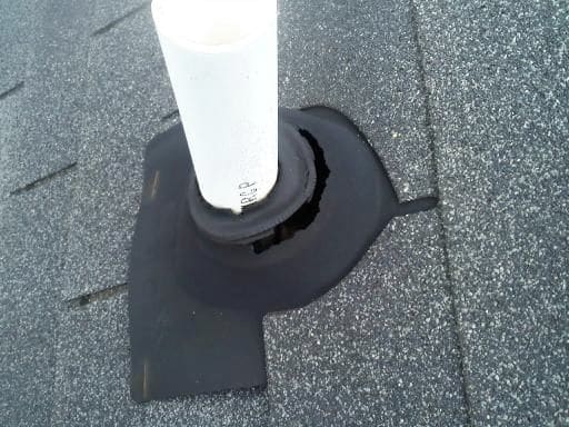 repaired roof vent boot