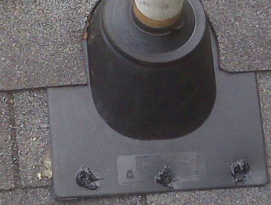 repaired roof vent boot
