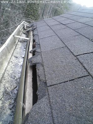 Roof needs Shingle Repairs from Atlanta's Best Gutter Cleaners.