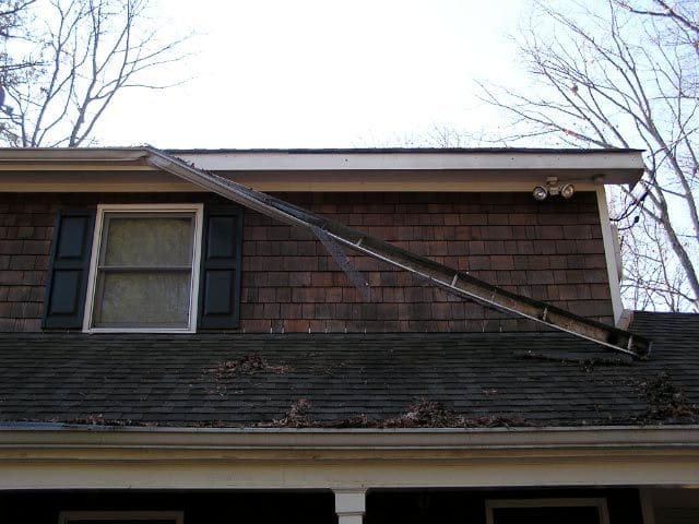 gutter falling off 2nd story roof